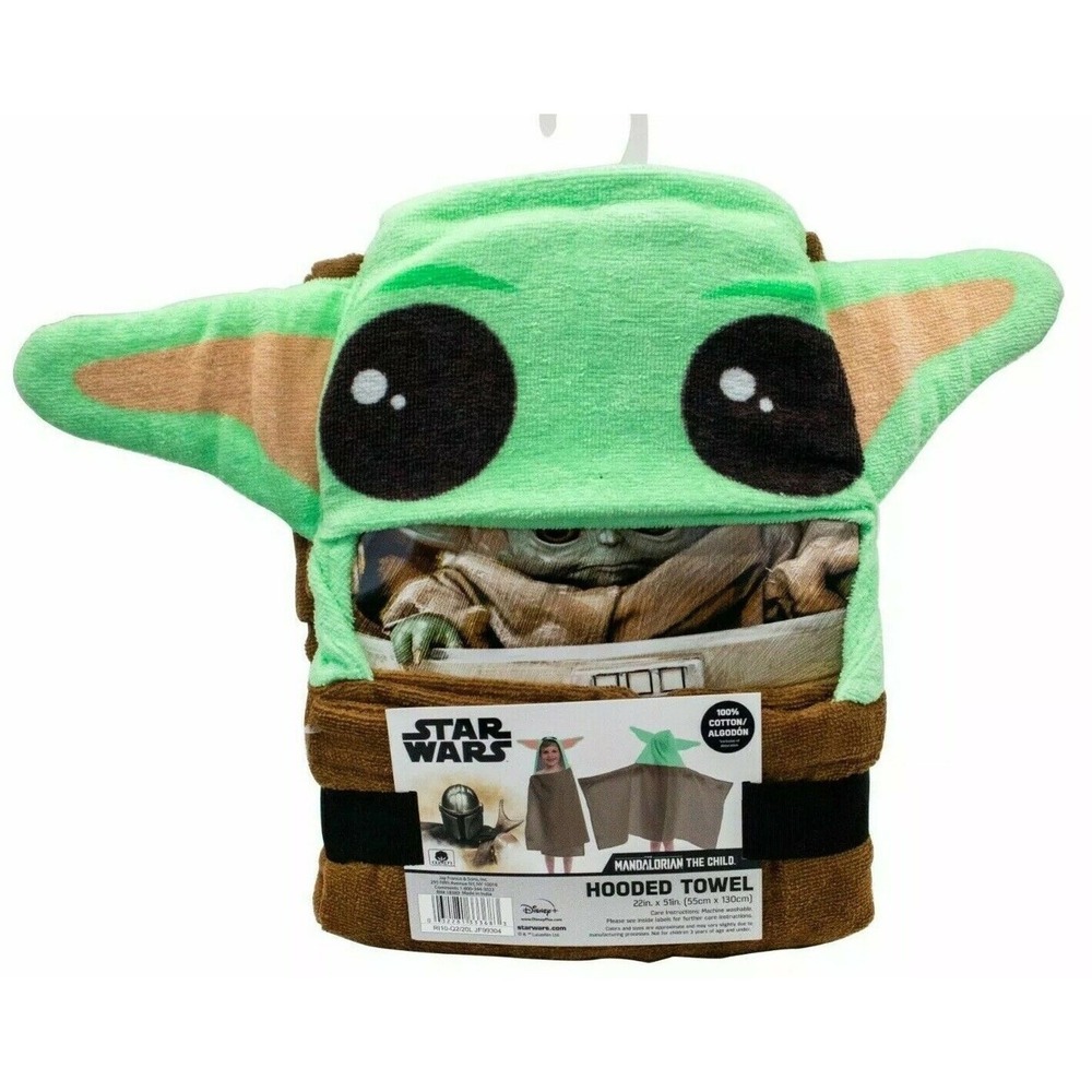 STARโ WARS BABY YODA The Child HOODED BATH TOWEL with EARS, FUN GIFT!